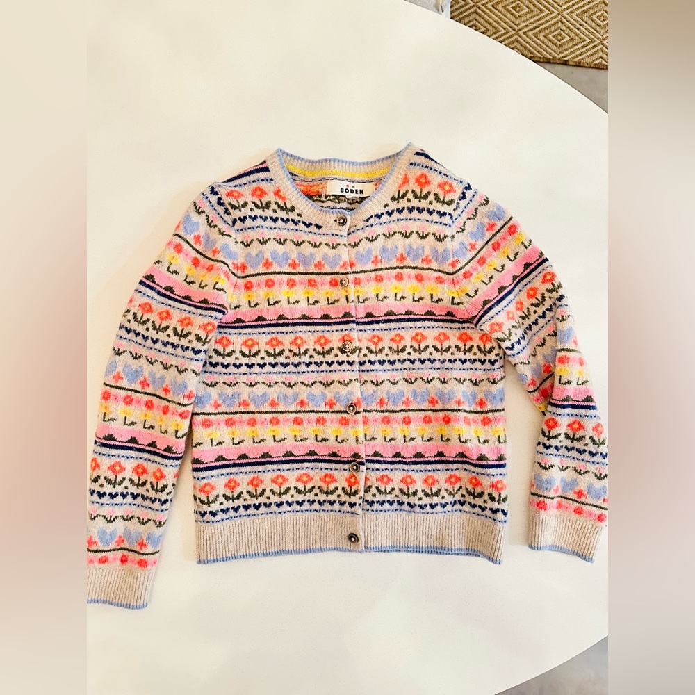 Mini Boden Girls Fair Isle Cardigan